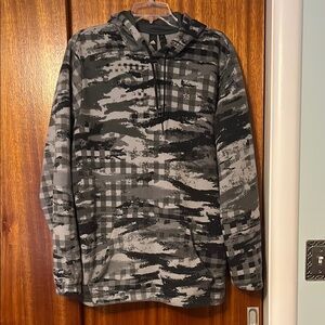 Adidas Gray and Black Camouflage Hoodie